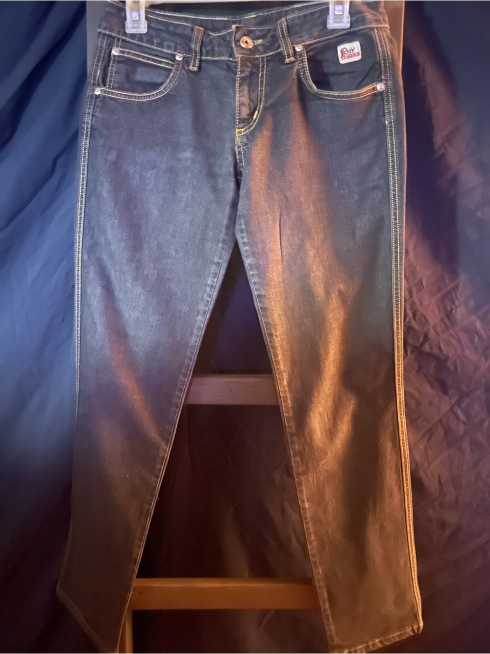 Roy Rogers Women's Skinny Jeans in Dark blue with Contrast Stitching